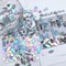 LITMIND Iridescent Ash Gray Stained Glass Mosaic Tiles for Crafts - 240 Pieces, 5 Shapes Mixed (Rectangle, Triangle, Rhombus, Square, Leaf) - Ideal for Mosaic Making Projects and Beginners